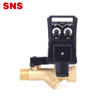 Sns Pneumatic Opt Series Brass Automatic Water Drain Solenoid Valve With Timer